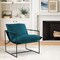 FERPIT Modern Metal Frame Sling Back Accent Chair with Loose Cushions - Stylish Lounge Chair for Living Room